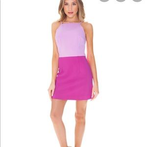 Pink color block dress